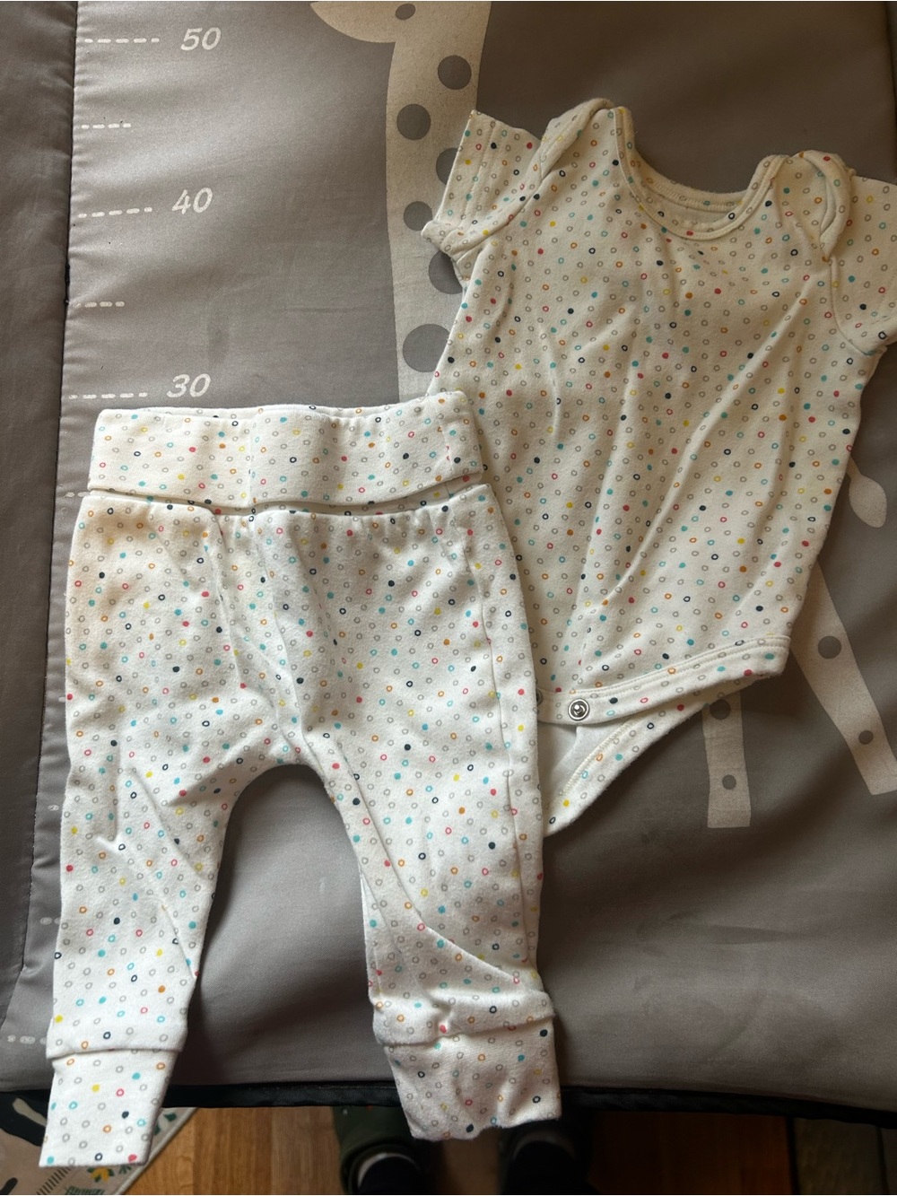 Indigo Cream Dot Print Baby Matching Set